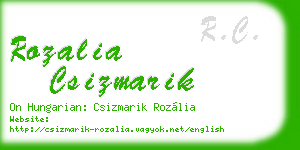 rozalia csizmarik business card